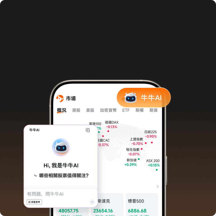 富途牛牛App牛牛AI智能助手功能界面展示